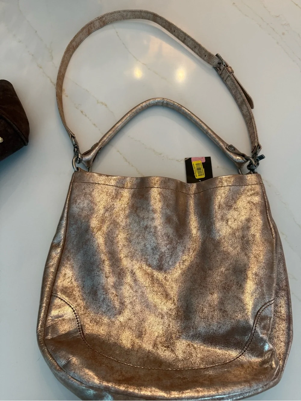 Frye Melissa metallic hobo NWT